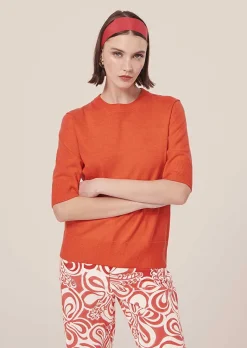 TARA JARMON Paoline Coral Sweater In Wool And Cotton Cheap