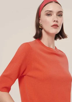 TARA JARMON Paoline Coral Sweater In Wool And Cotton Cheap