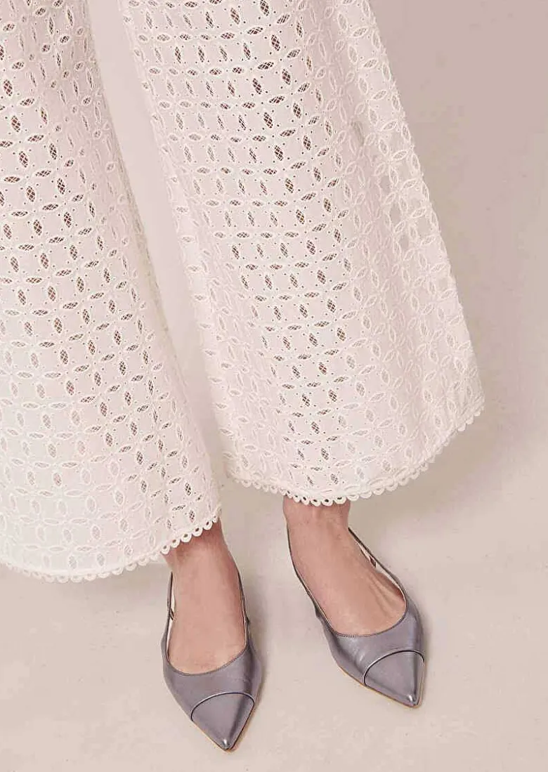 TARA JARMON Paquita White Embroidered Pants New