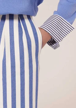 TARA JARMON Parigi Blue Striped Pants Fashion