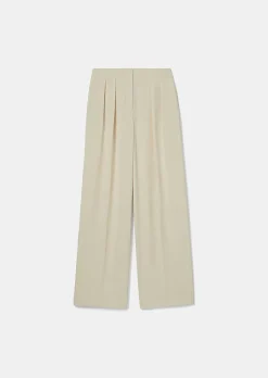 TARA JARMON Parigi Ecru Crepe Pants Best Sale