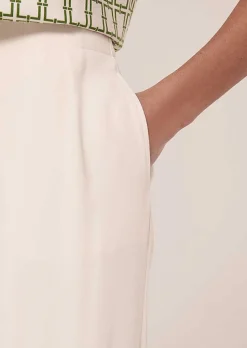 TARA JARMON Parigi Ecru Crepe Pants Best Sale