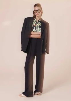TARA JARMON Parigi Midnight Blue Crepe Pants Best