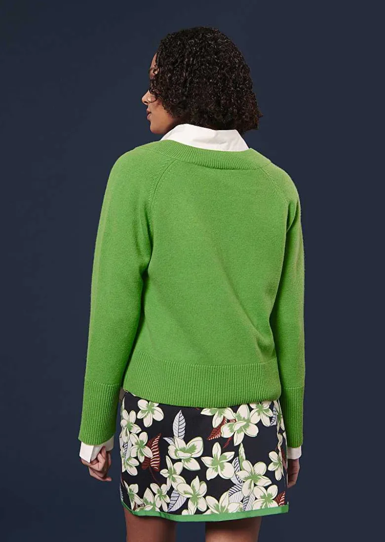 TARA JARMON Penelope Green Sweater In Alpaga And Merinos Wool Outlet