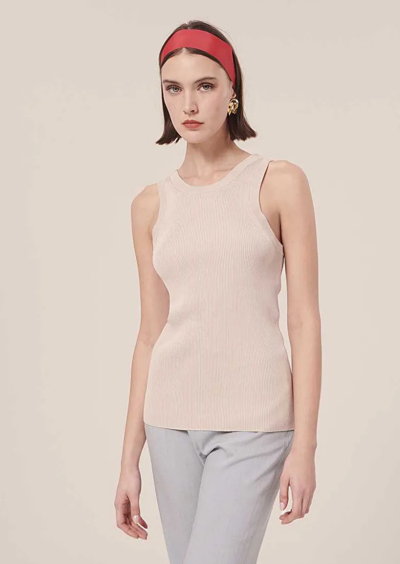 TARA JARMON Pepite Beige Knit Sweater Flash Sale