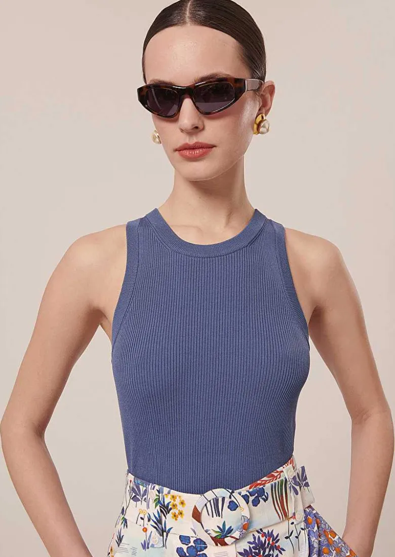 TARA JARMON Pepite Navy Blue Knit Sweater Sale