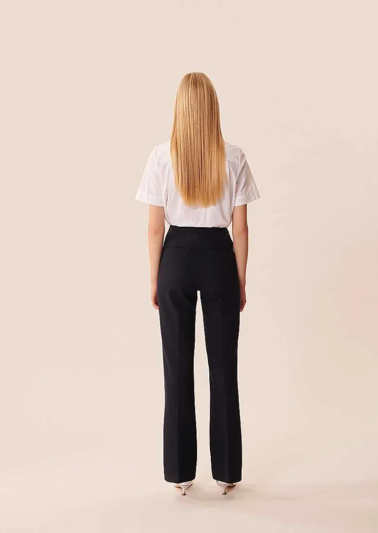 TARA JARMON Perlita Midnight Blue Double Cloth Pants Fashion