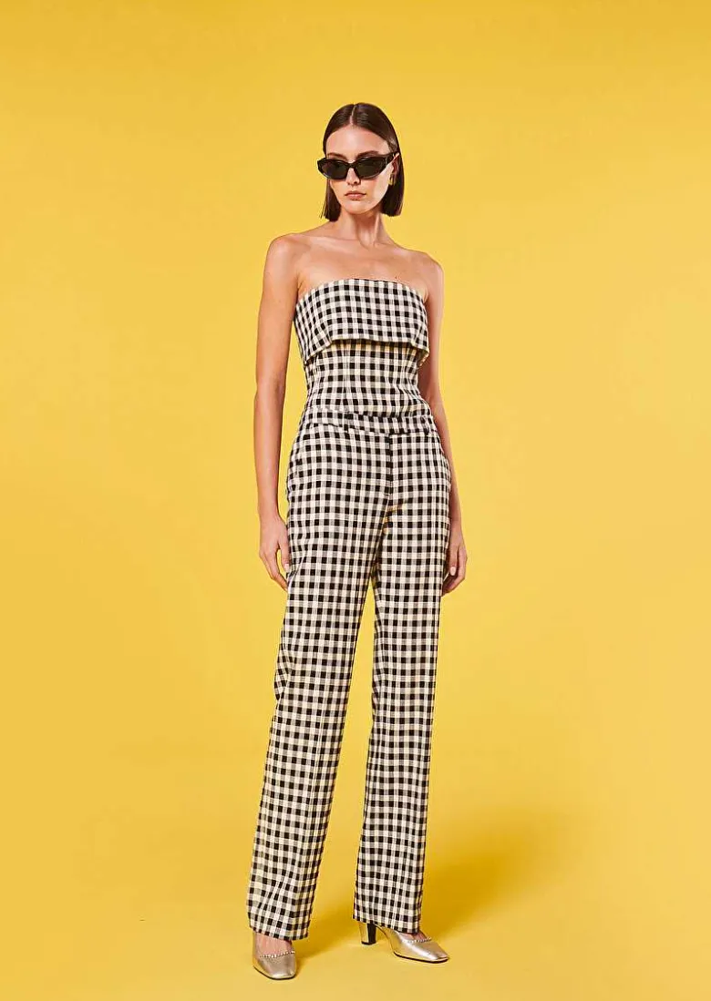 TARA JARMON Peter Black Vichy Pants Clearance