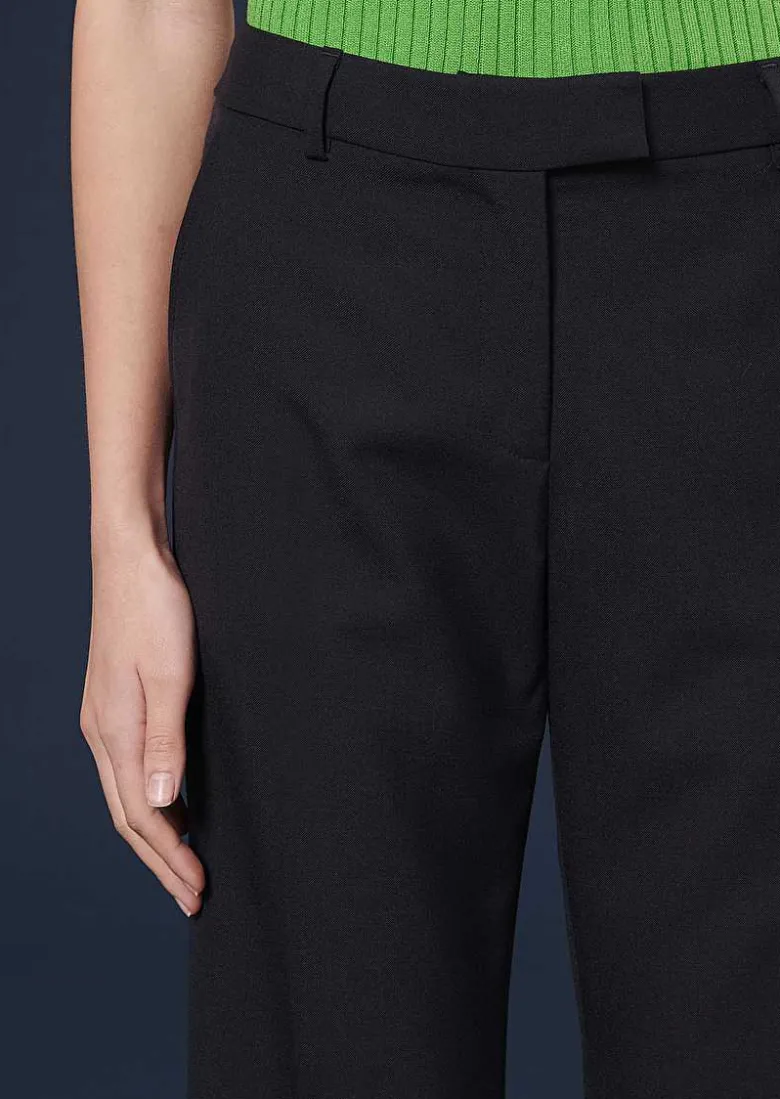 TARA JARMON Peter Midnight Blue Cold Wool Pants Cheap