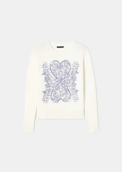 TARA JARMON Philae Ecru Cotton And Wool Sweater Store