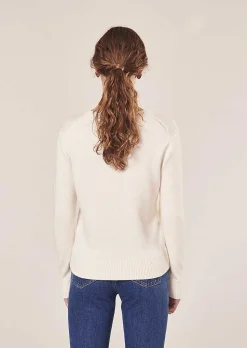 TARA JARMON Philae Ecru Cotton And Wool Sweater Store
