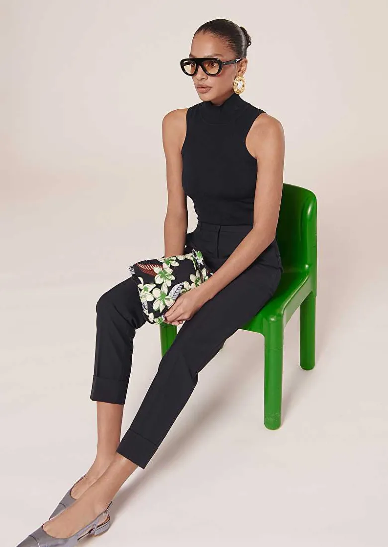 TARA JARMON Philippa Midnight Blue Cold Wool Pants Outlet