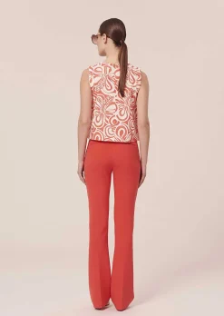 TARA JARMON Phoenix Coral Double Canvas Pants Flash Sale