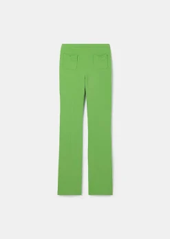 TARA JARMON Phoenix Green Double Canvas Pants Flash Sale