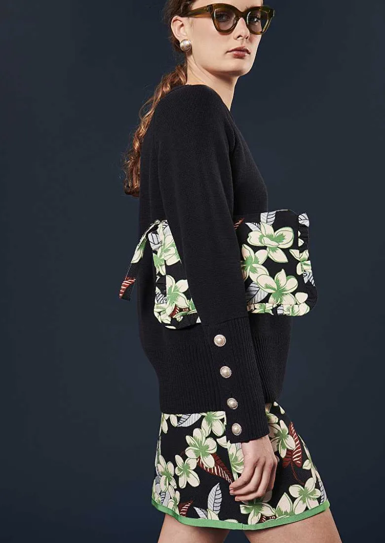 TARA JARMON Pierrick Midnight Blue Cotton And Wool Sweater Sale