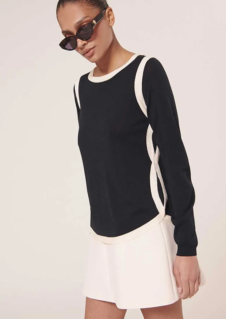 TARA JARMON Ponama Midnight Blue Cotton Top Outlet