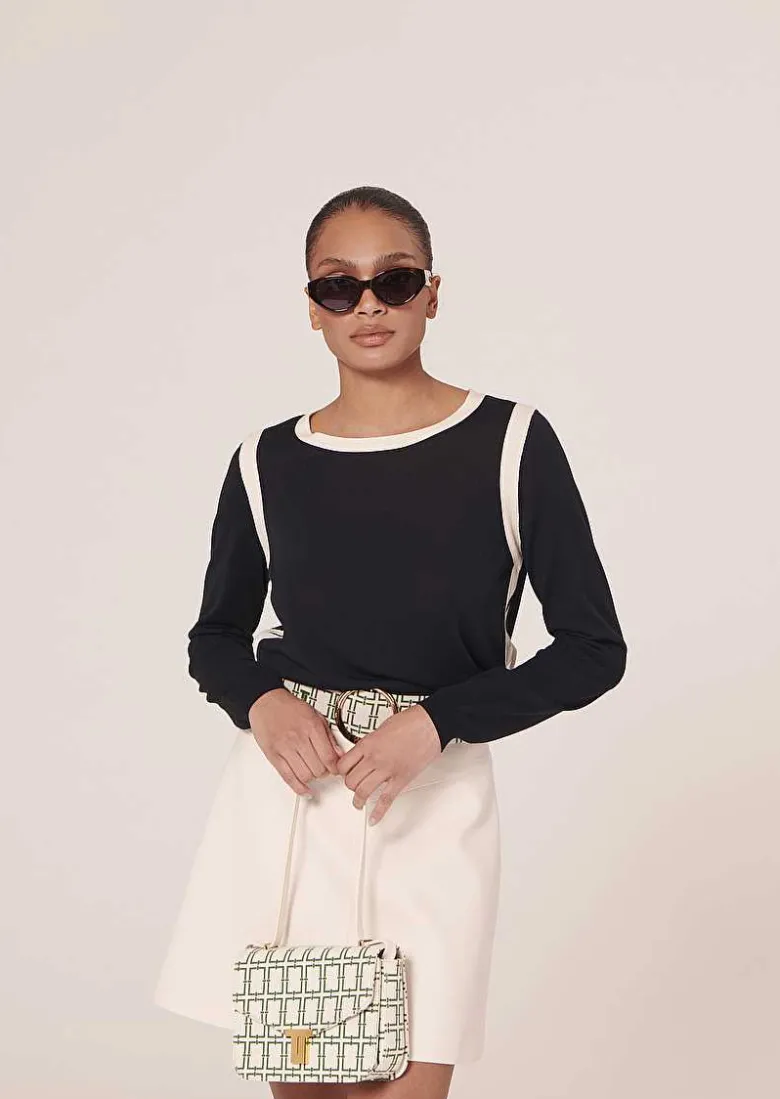 TARA JARMON Ponama Midnight Blue Cotton Top Outlet
