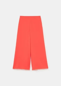 TARA JARMON Positive Coral Crepe Pants Sale