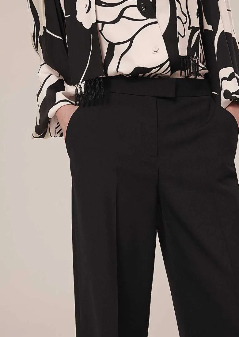 TARA JARMON Primavera Black Cold Wool Pants Best Sale