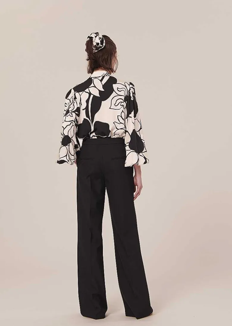 TARA JARMON Primavera Black Cold Wool Pants Best Sale