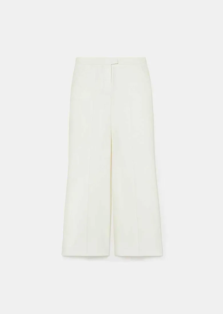 TARA JARMON Primavera Ecru Cold Wool Pants Sale
