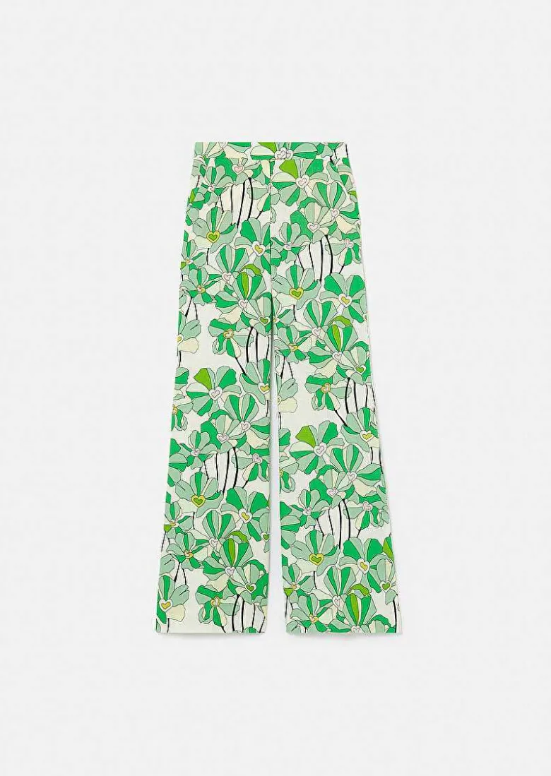 TARA JARMON Primavera Green Floral Printed Pants Fashion