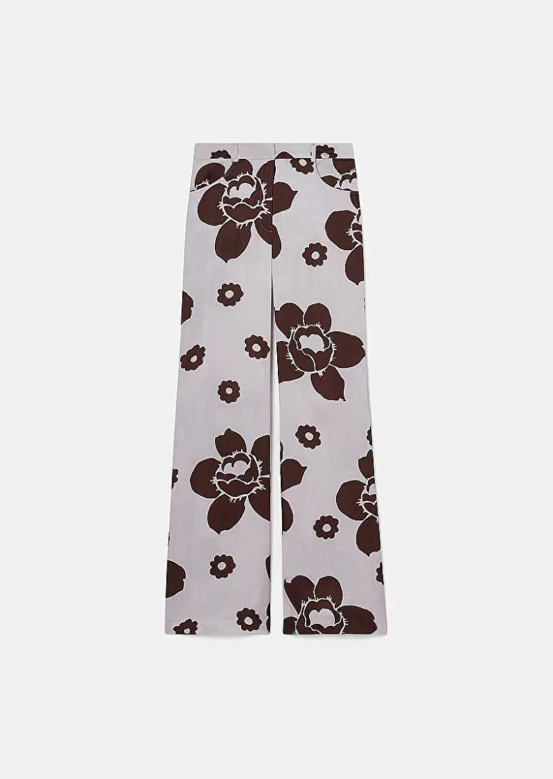 TARA JARMON Prosper Purple Flower Printed Pants Hot