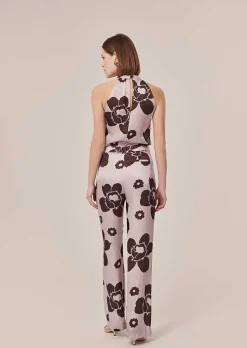 TARA JARMON Prosper Purple Flower Printed Pants Hot