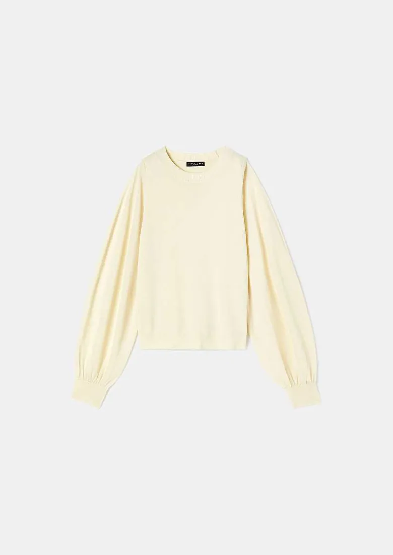 TARA JARMON Prune Ecru Sweater In Tencel Wool Online