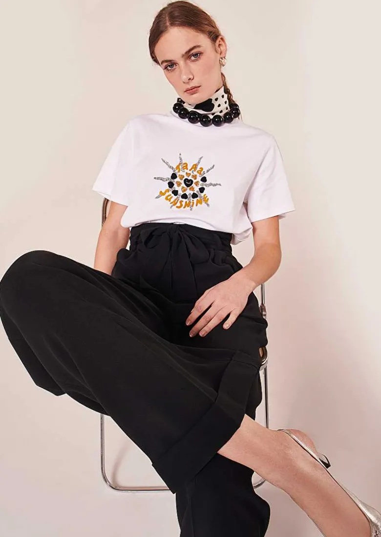 TARA JARMON Pyla Black Crepe Pants New