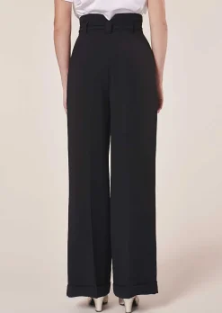 TARA JARMON Pyla Black Crepe Pants New