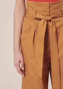 TARA JARMON Pyla Brown Poplin Pants Store