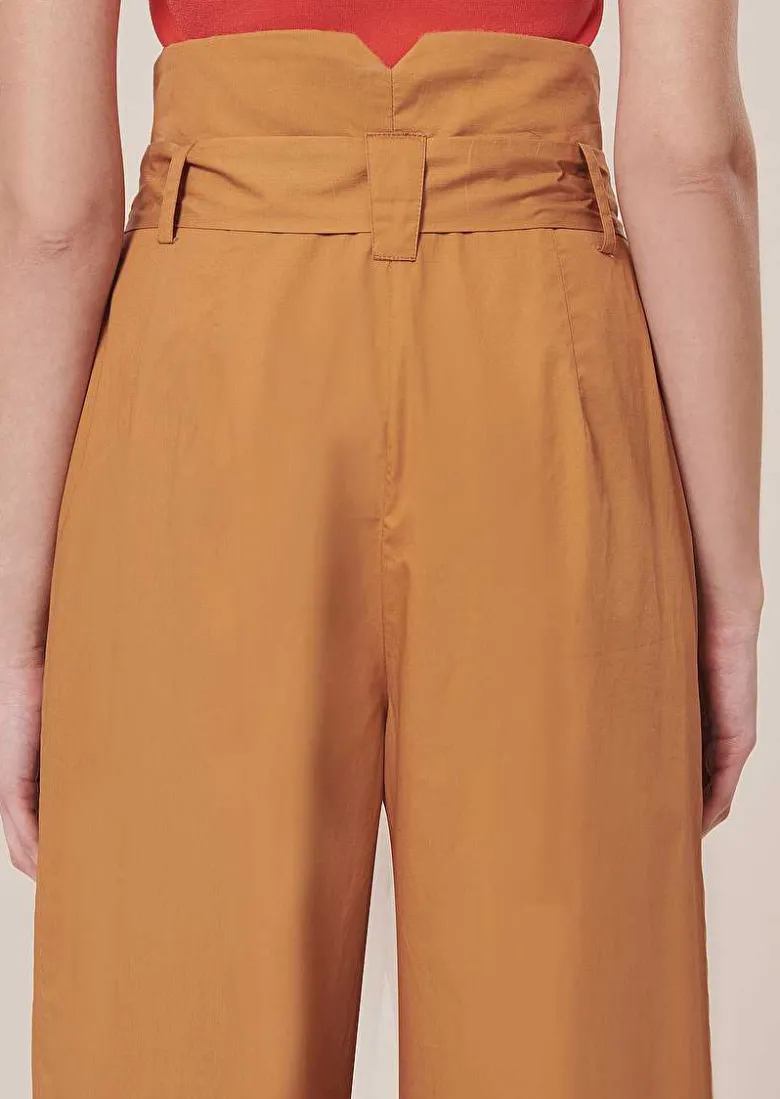 TARA JARMON Pyla Brown Poplin Pants Store