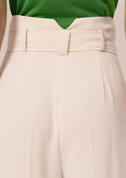 TARA JARMON Pyla Ecru Crepe Pants Sale