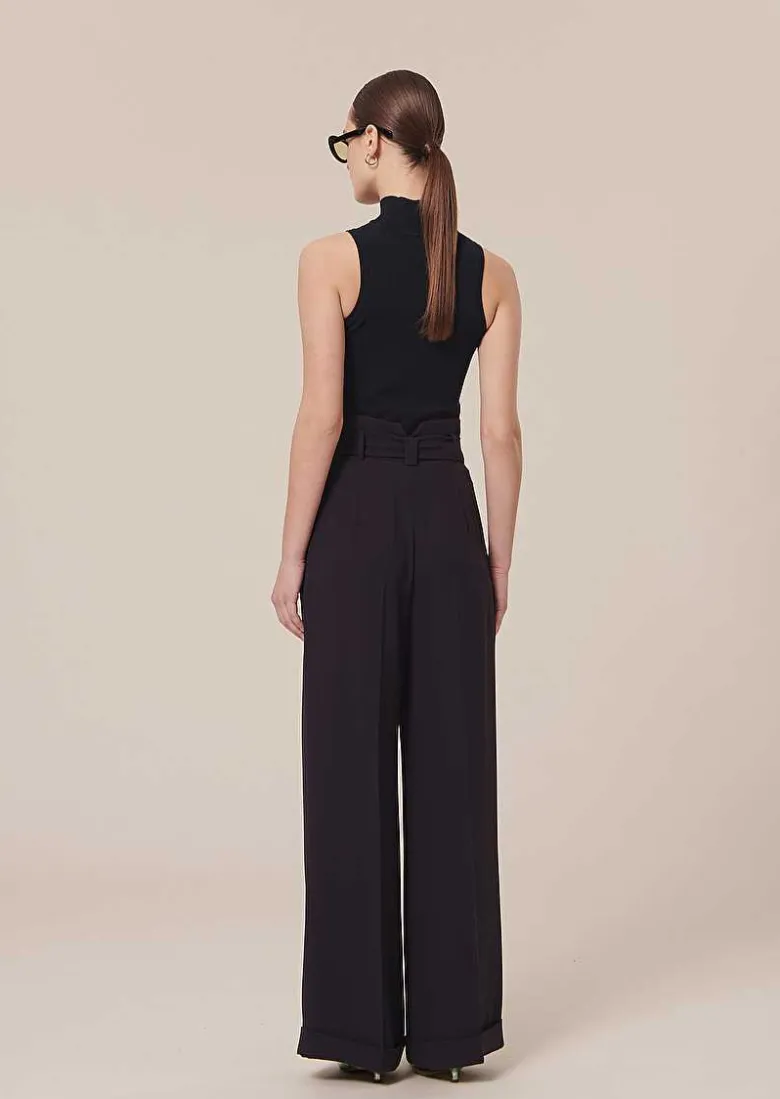 TARA JARMON Pyla Midnight Blue Crepe Pants Cheap