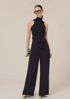 TARA JARMON Pyla Midnight Blue Crepe Pants Cheap
