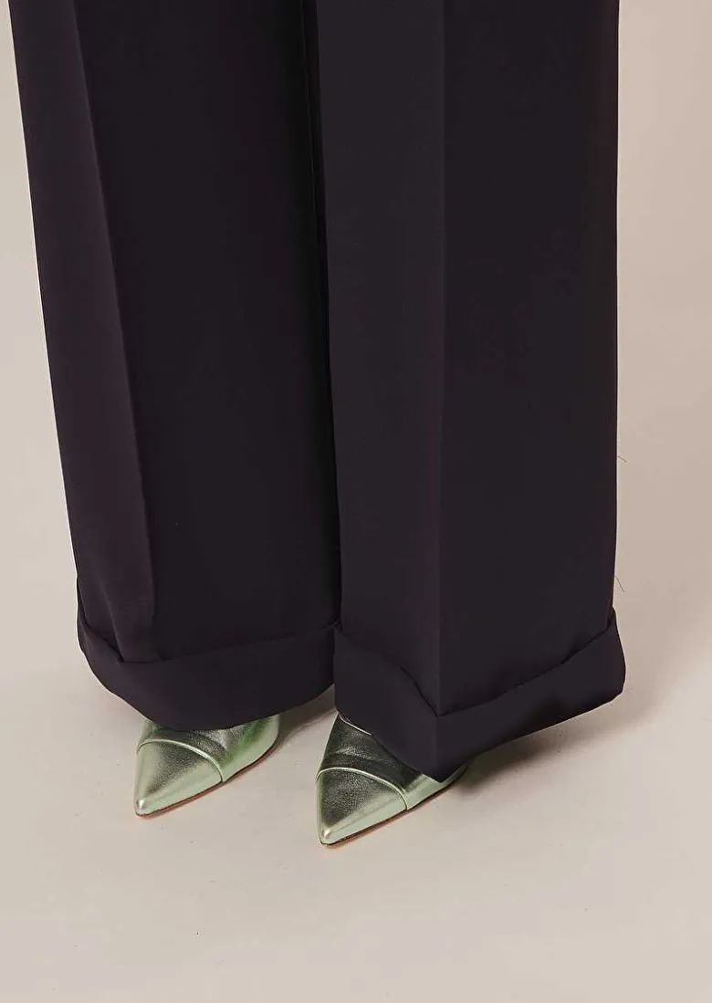 TARA JARMON Pyla Midnight Blue Crepe Pants Cheap