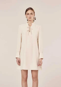TARA JARMON Radiance Ecru Crepe Dress Best Sale