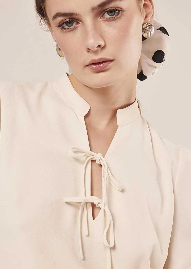 TARA JARMON Radiance Ecru Crepe Dress Best Sale