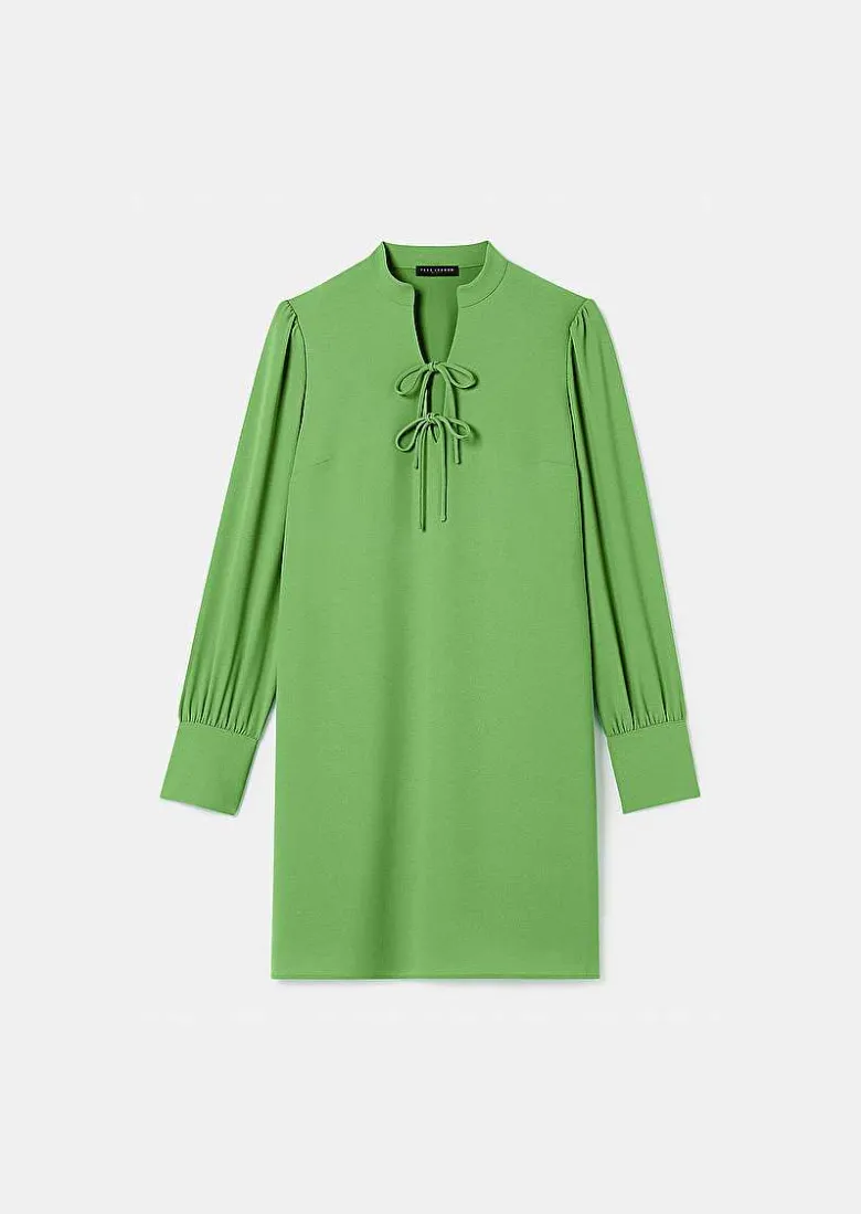 TARA JARMON Radiance Green Crepe Dress Discount