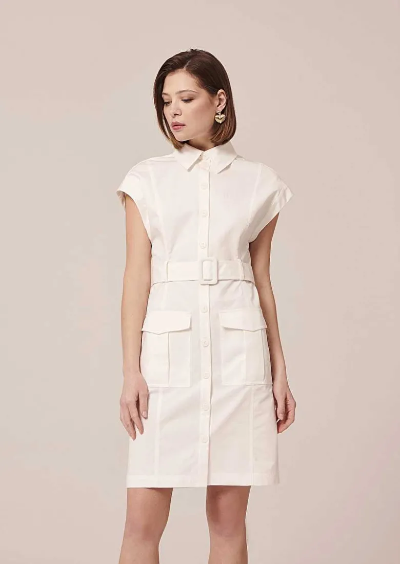 TARA JARMON Rajah White Cotton Dress Best