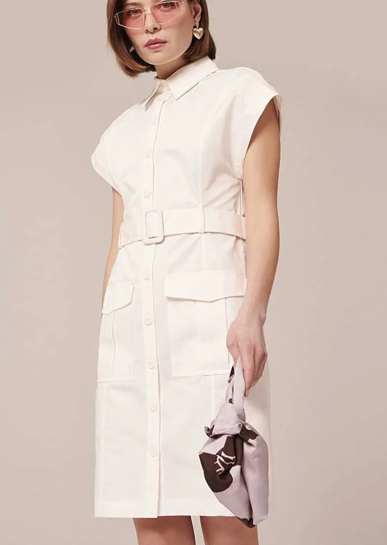TARA JARMON Rajah White Cotton Dress Best