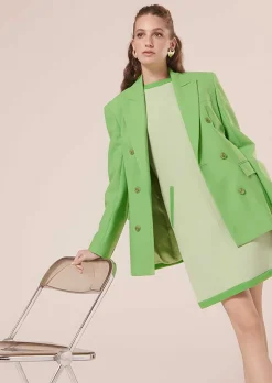 TARA JARMON Rajane Green Double Canvas Dress Fashion