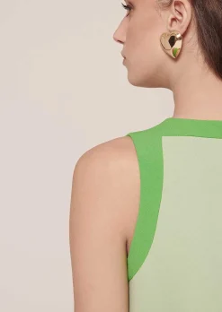 TARA JARMON Rajane Green Double Canvas Dress Fashion
