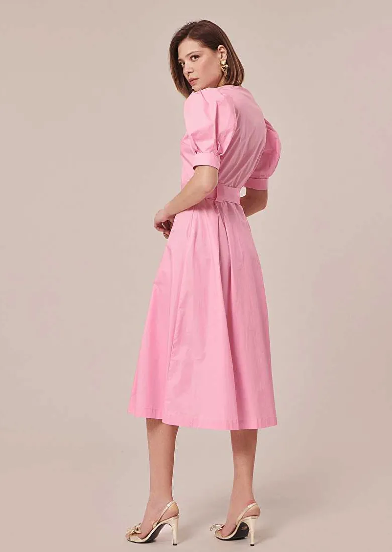 TARA JARMON Ranya Pink Poplin Dress Outlet