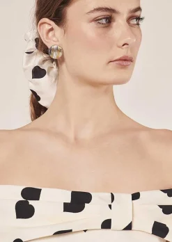 TARA JARMON Raul Ecru With Black Polka Hearts Dress Online