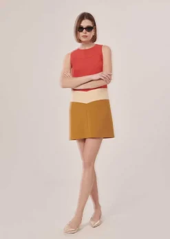 TARA JARMON Rawell Coral Double Canvas Dress Best Sale