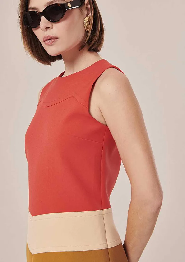 TARA JARMON Rawell Coral Double Canvas Dress Best Sale