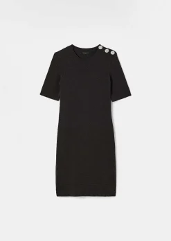 TARA JARMON Rayonnante Black Iridescent Cotton Dress Cheap