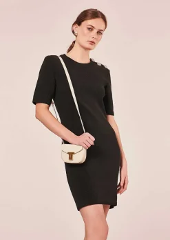 TARA JARMON Rayonnante Black Iridescent Cotton Dress Cheap